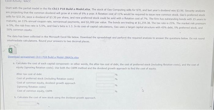  Start with the partial model in the file Ch11 P18 Build