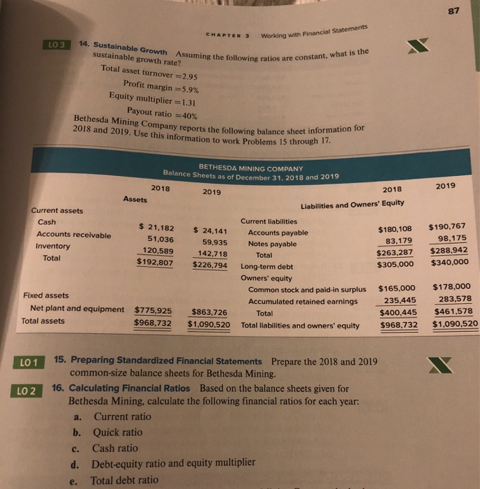 #15 and 16, please show work! 8 APTER 3 Working with Financial