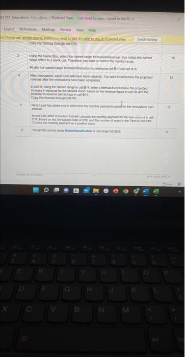 excel Project Description: Lesa Martin, a member of the support/coordination staff for