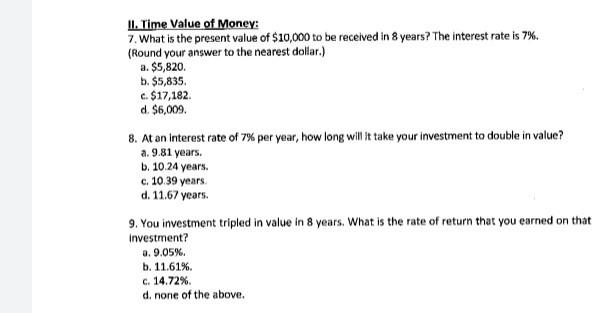 Please can I get a solution to #8 and #9 questions?