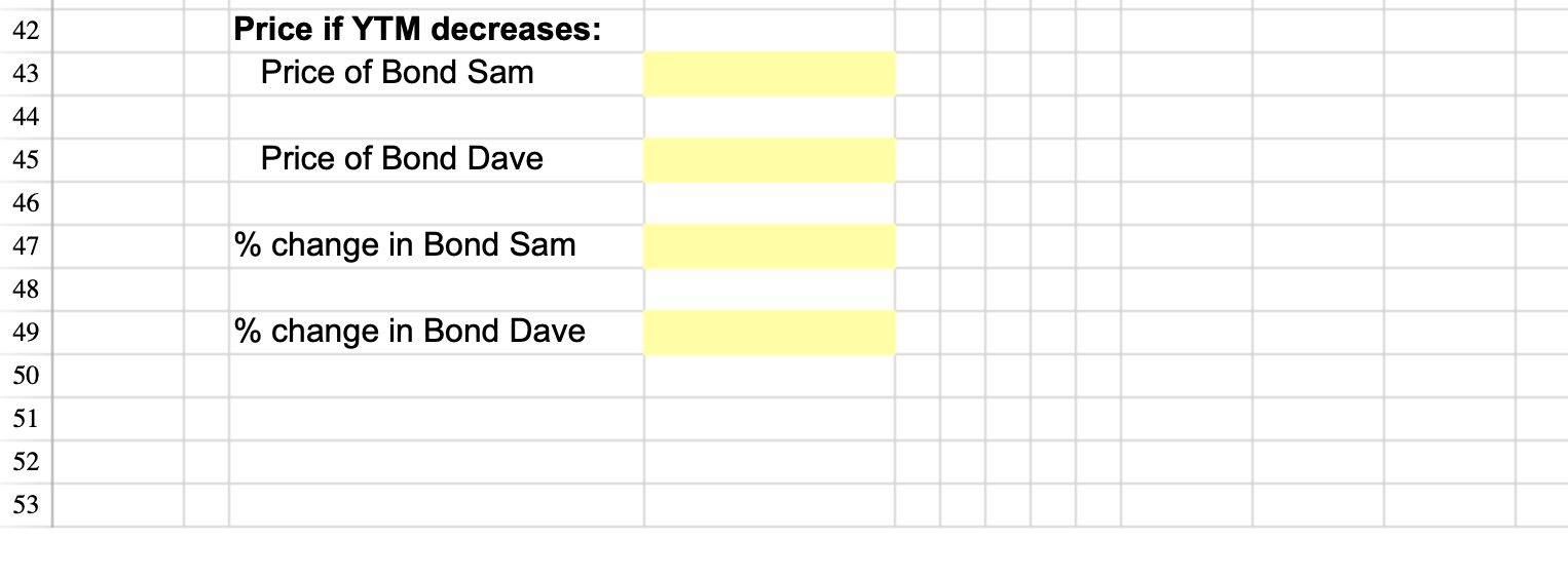 maturity, make semiannual payments, and have a YTM of 6 percent. If