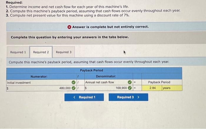 flow for each year of this machine's life. Factor Company is planning