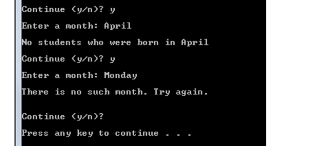 Write a program in which the user is asked to enter a