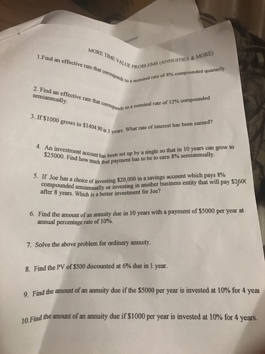  Find an effective rate that corresponding to a nominal rate of