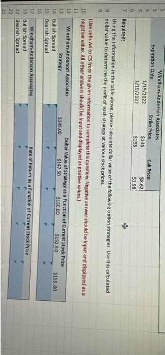  Required: Using the information in the table above, please calculate dollar