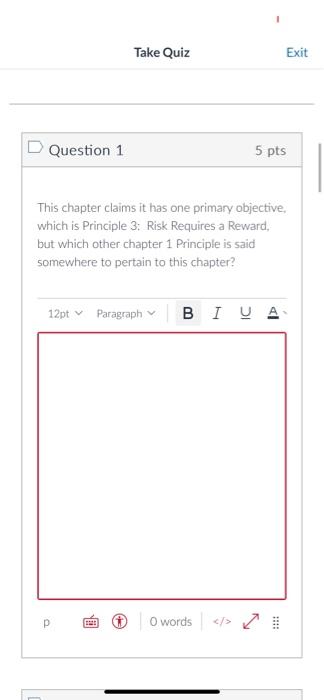  This chapter claims it has one primary objective, which is Principle