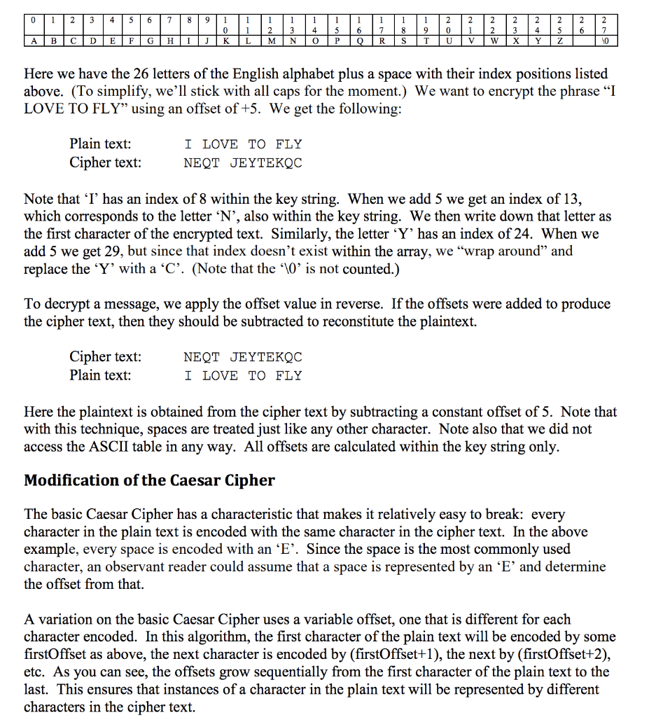 consist of a decryption problem. Some encrypted text will be provided and