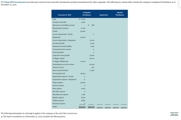  Questions 2 & 3 CP 11 Bug-Off Exterminators provides pest control