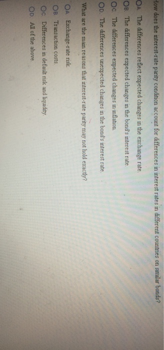  How does the interest-rate parity condition account for differences in interest