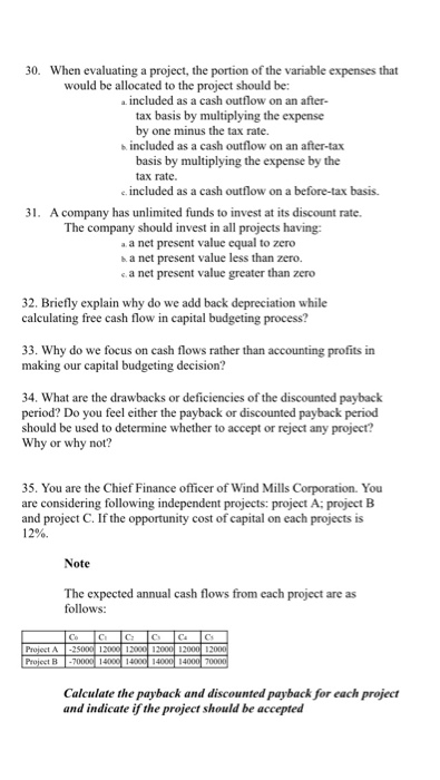  When evaluating a project, the portion of the variable expenses that