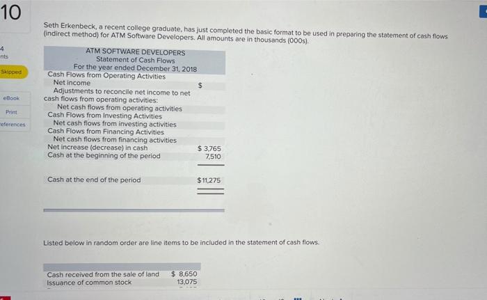 cash effect of each transaction is reported in a statement of cash