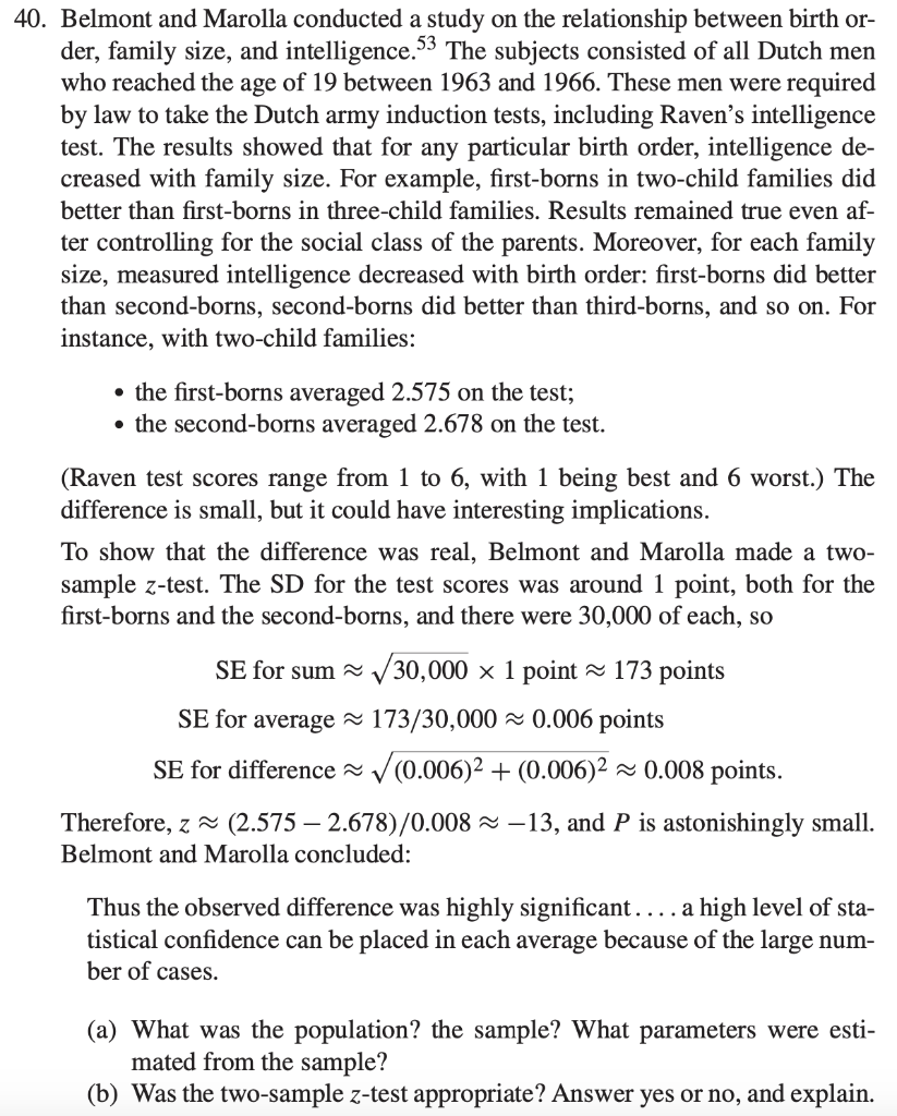 Include null/alternative hypotheses, working out the z-test and finding the P-value if