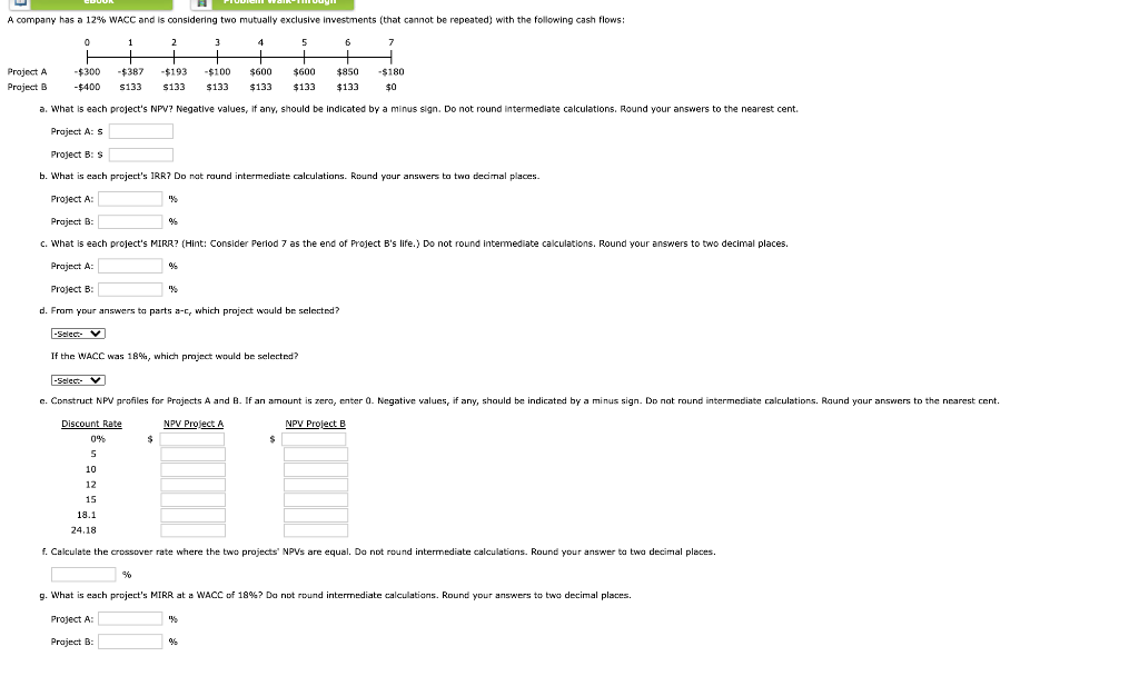  wa watu A company has a 12% WACC and is considering