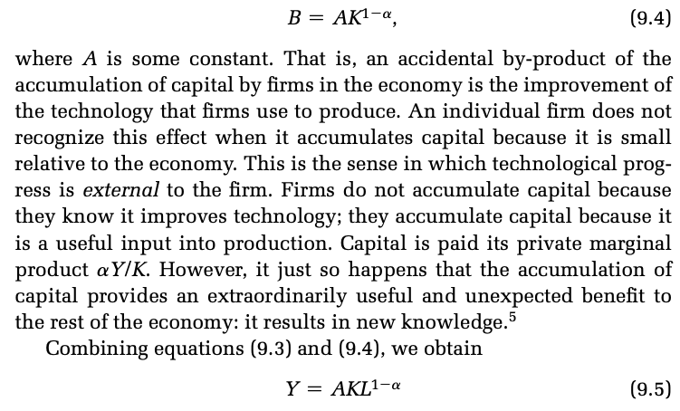 Consider the AK model in which we do not normalize the size