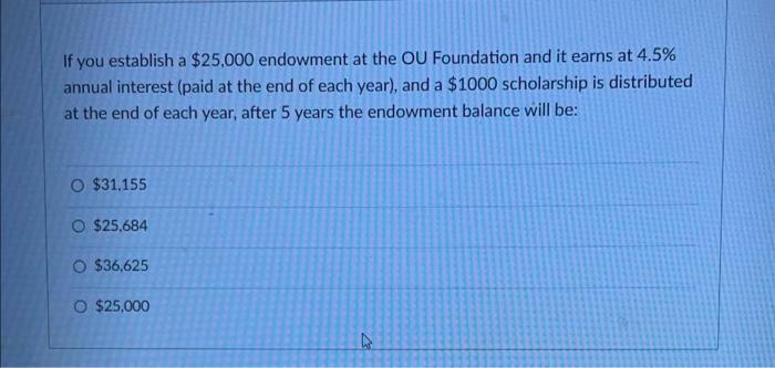 please help If you establish a $25,000 endowment at the OU Foundation