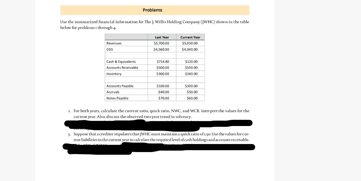  Need help with these 2 problems using the information and chart