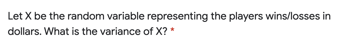 work. thank you A game played with a fair eight-sided die, as