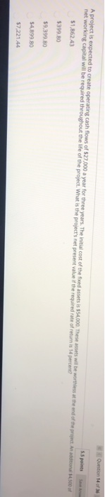 following should not be included in the cash flow time line of