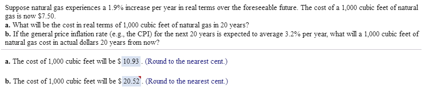  How do you get the second number? Suppose natural gas experiences