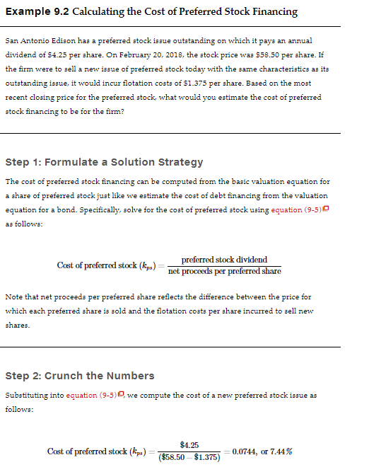 There's a mistake in Example 9.2 that needs to be corrected. We