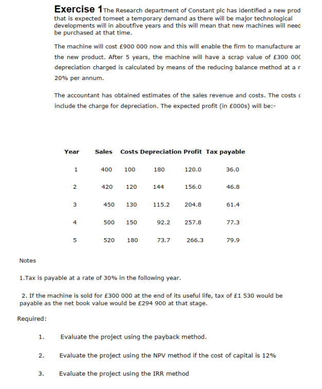 Kindly show clear step by step easy working. Thanks Exercise 1