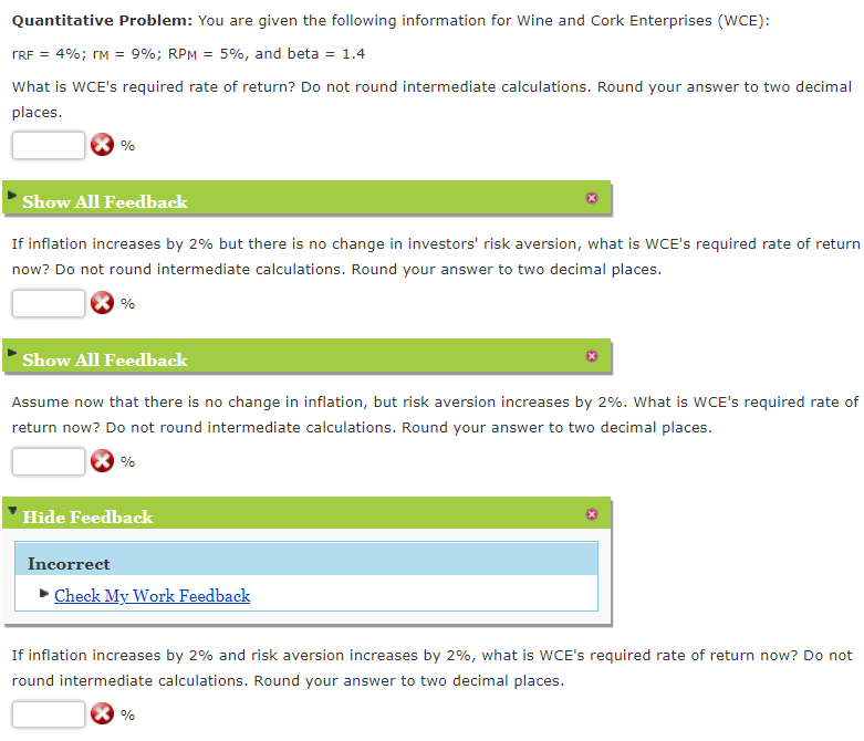  Quantitative Problem: You are given the following information for Wine and