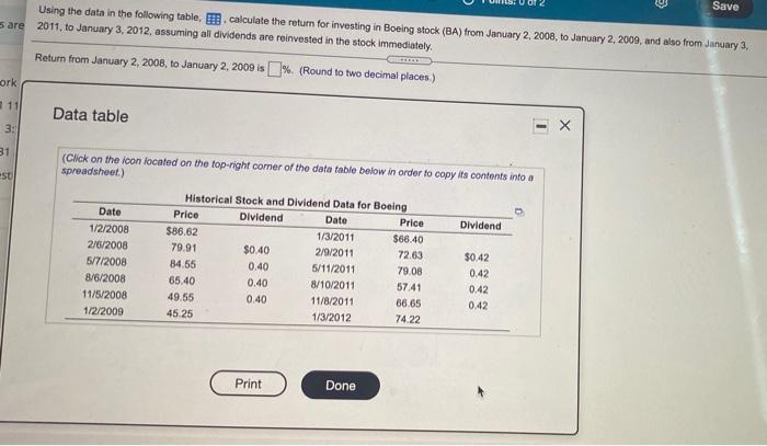to answer the following questions: a. What is the return for SBUX