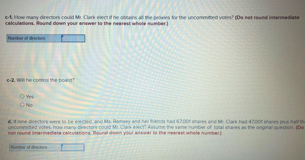 all the proxies for the uncommitted votes? (Do not round intermediate calculations.