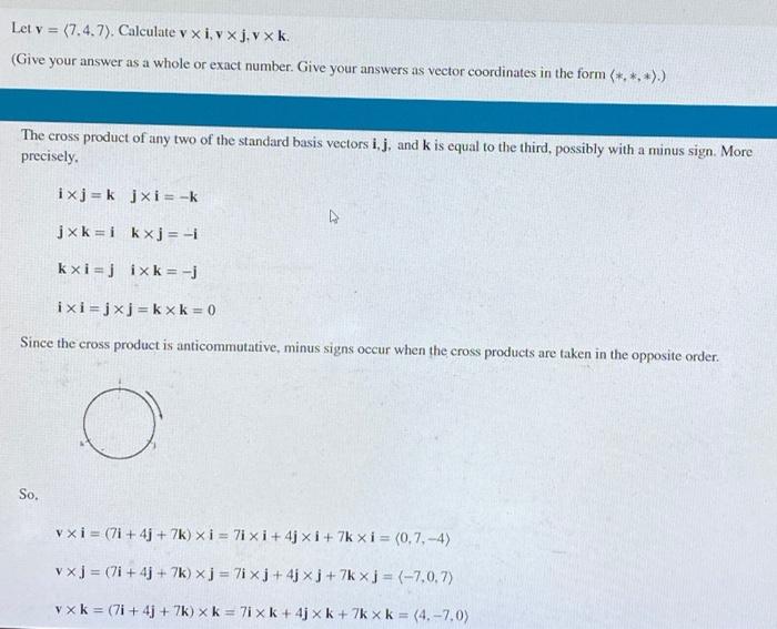 I wonder WHY v x i cannot be . Because I got