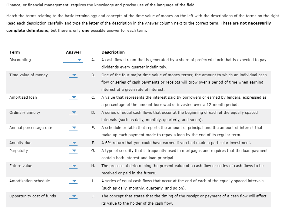 Finance, or financial management, requires the knowledge and precise use of
