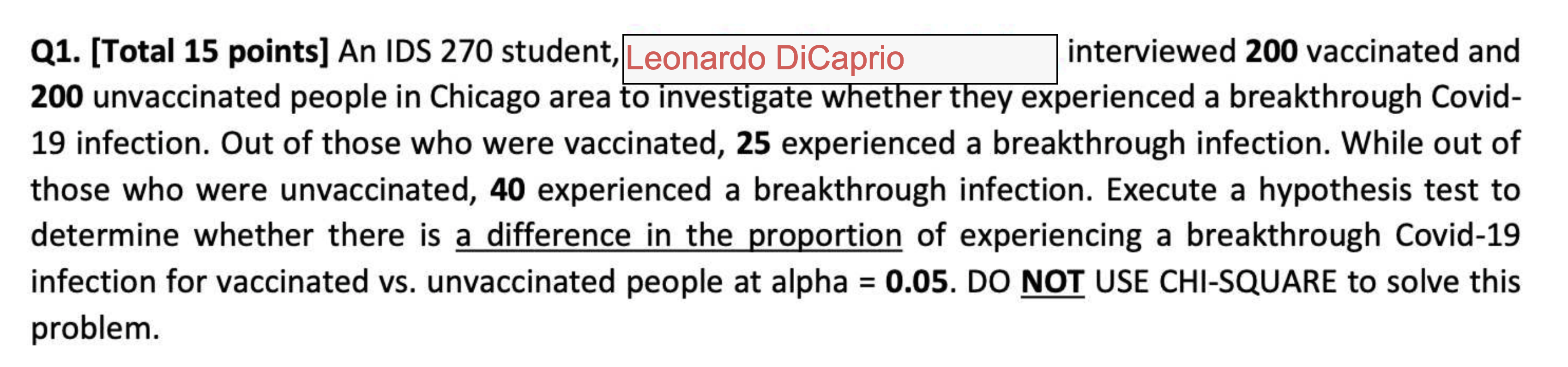 hypotheses below: Ho: Ha: c. [1 point] Compute p-hat1 below: p-hat1 =