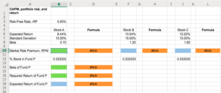 following information for three stocks, Stocks A, B, and C. The returns