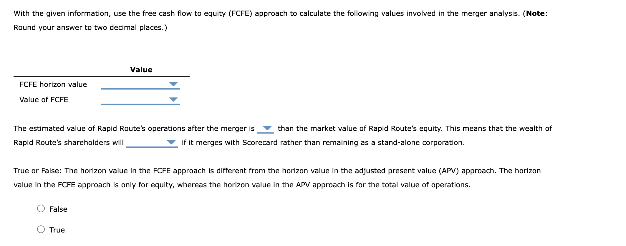 Consider the following acquisition data regarding Scorecard Corp. and Rapid Route Logistics: