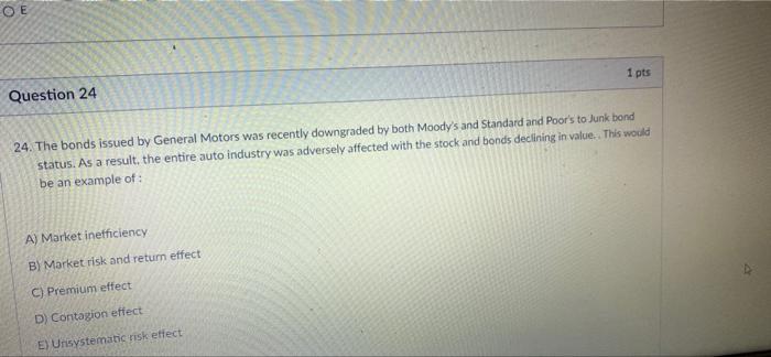  OE Question 24 1 pts 24. The bonds issued by General