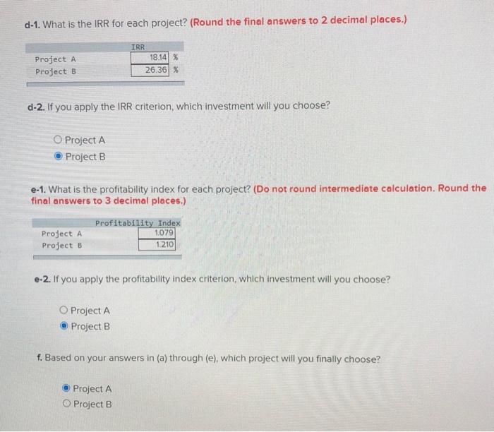 a-1. What is the payback period for each project? (Round the final