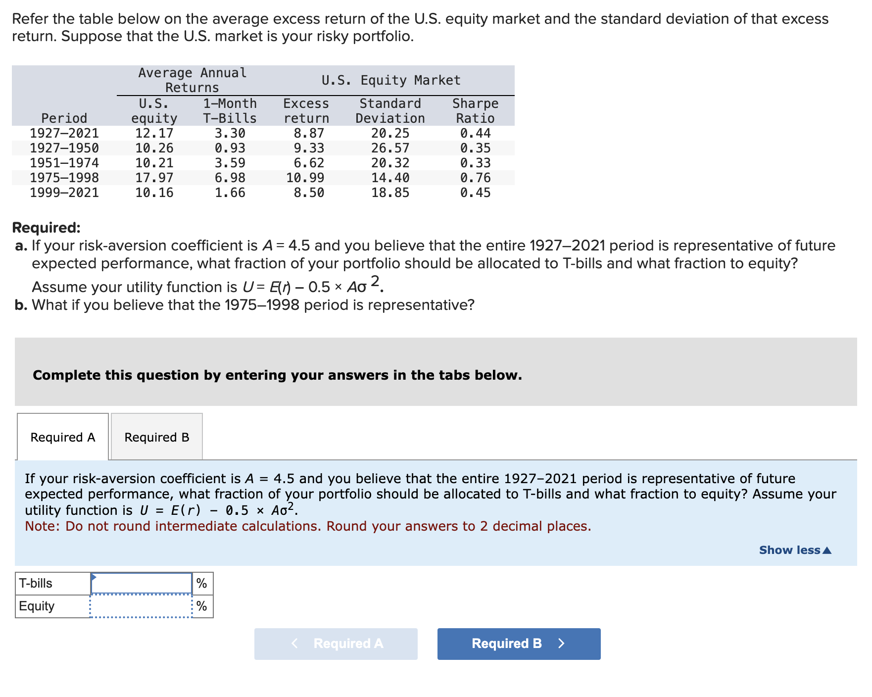  Refer the table below on the average excess return of the