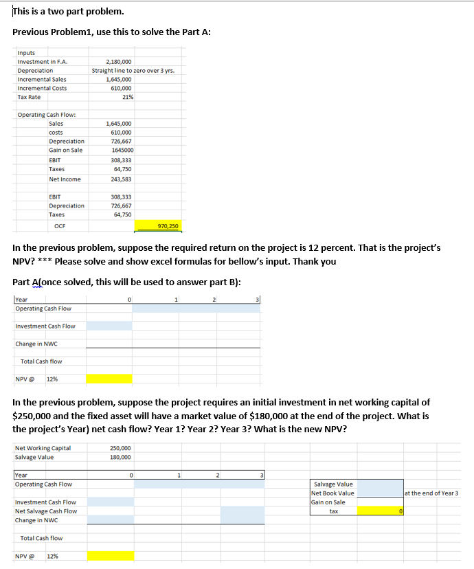 This is a two part problem. Previous Problem1, use this to