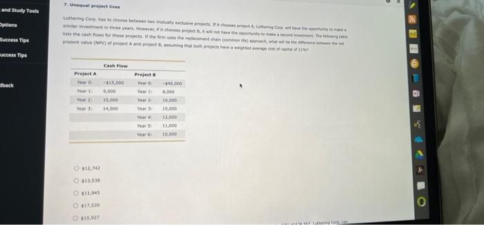  and Study Tools Options Success Tips success Tips dback 7. Unequal