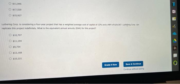 investment in three years. However, if it chooses project 8, it will