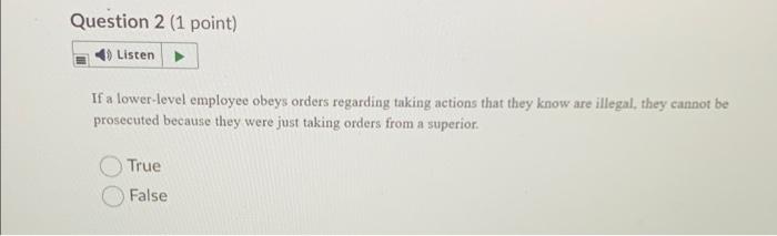 Ethics Questions from my FIN 350 class. please help. Question 2 (1