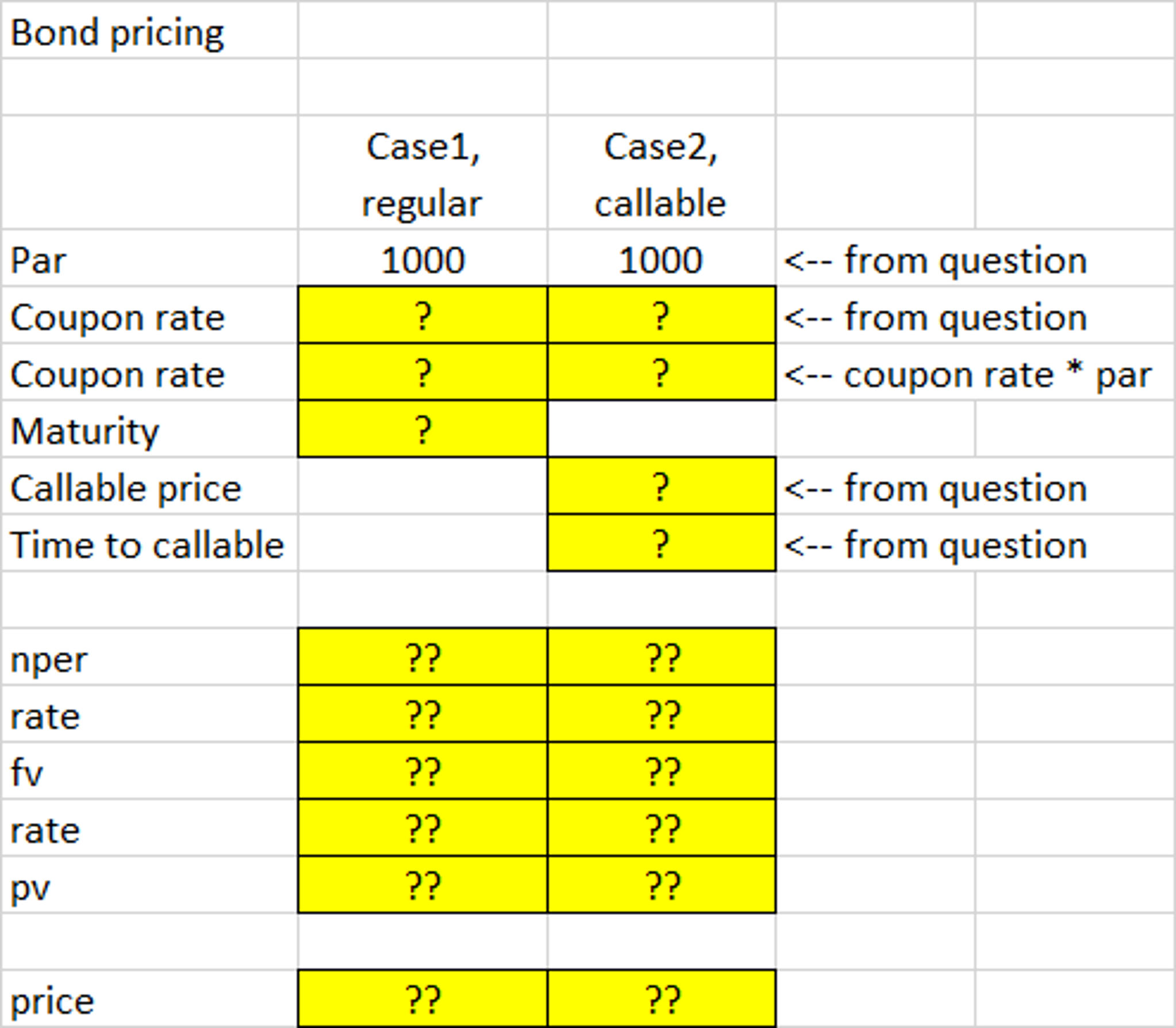 calculate the missing numbers from the yellow cells. Dooley, Inc., has outstanding