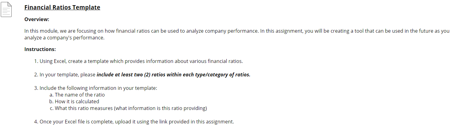 Different Types/Category Financial Ratios. Please answer for below ratios with 2 examples