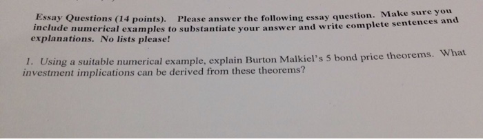  Using a suitable numerical example, explain Burton Malkiel's 5 bond price