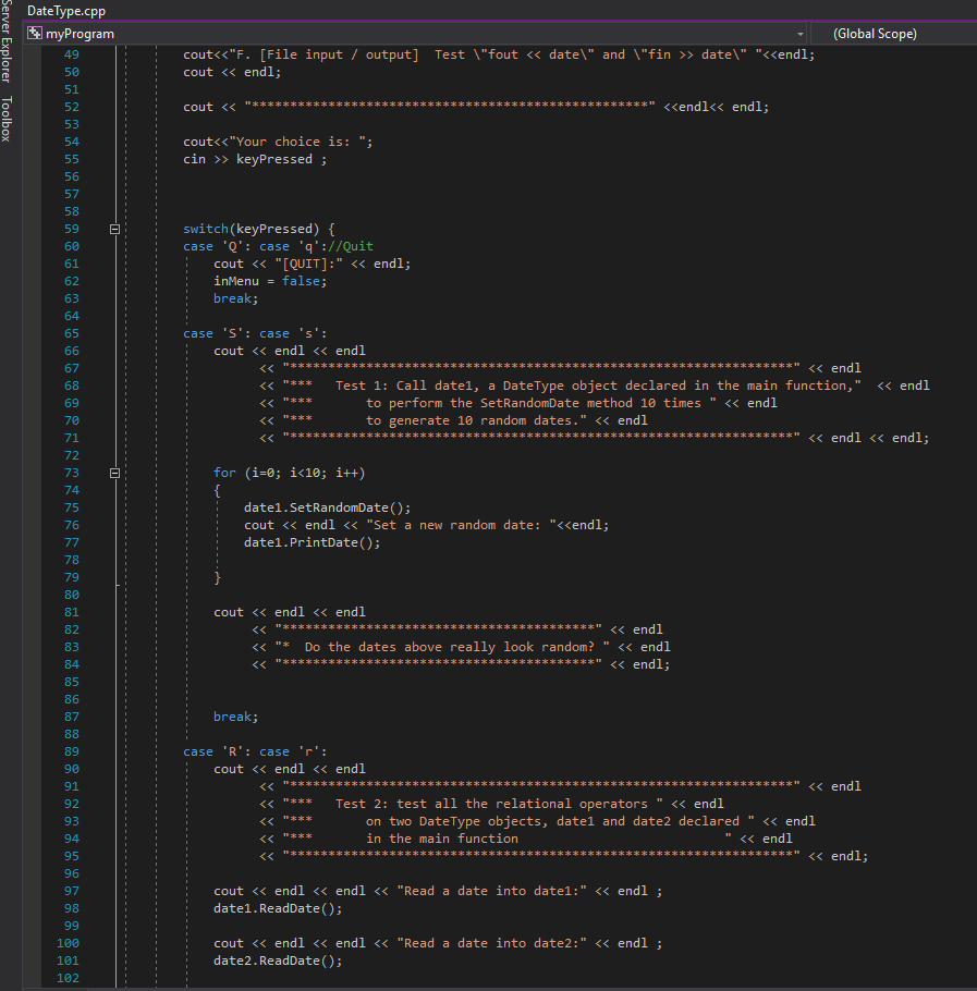 DateType.cpp to implement the enhanced version of the DateType class as described