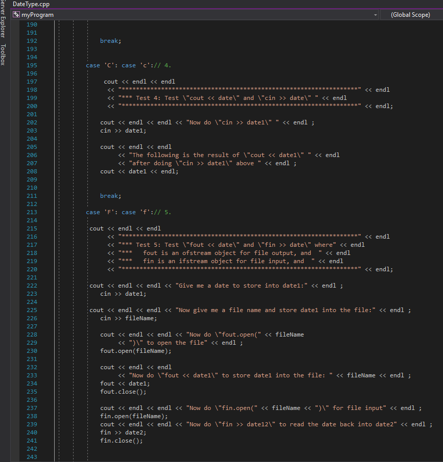 and other information in the enhanced DateType class, DateType.cpp, which provides the