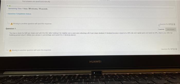 answer for exam now ? You buy a stock for $64 per