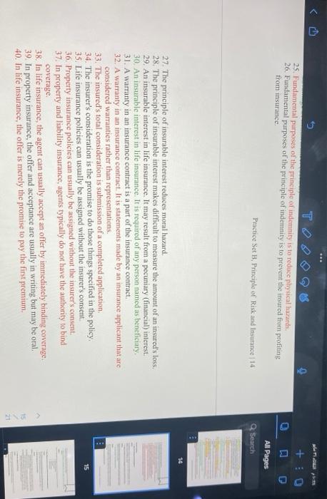 principle of indemnity is to reduce physical hazards. 26. Fundamental purposes of