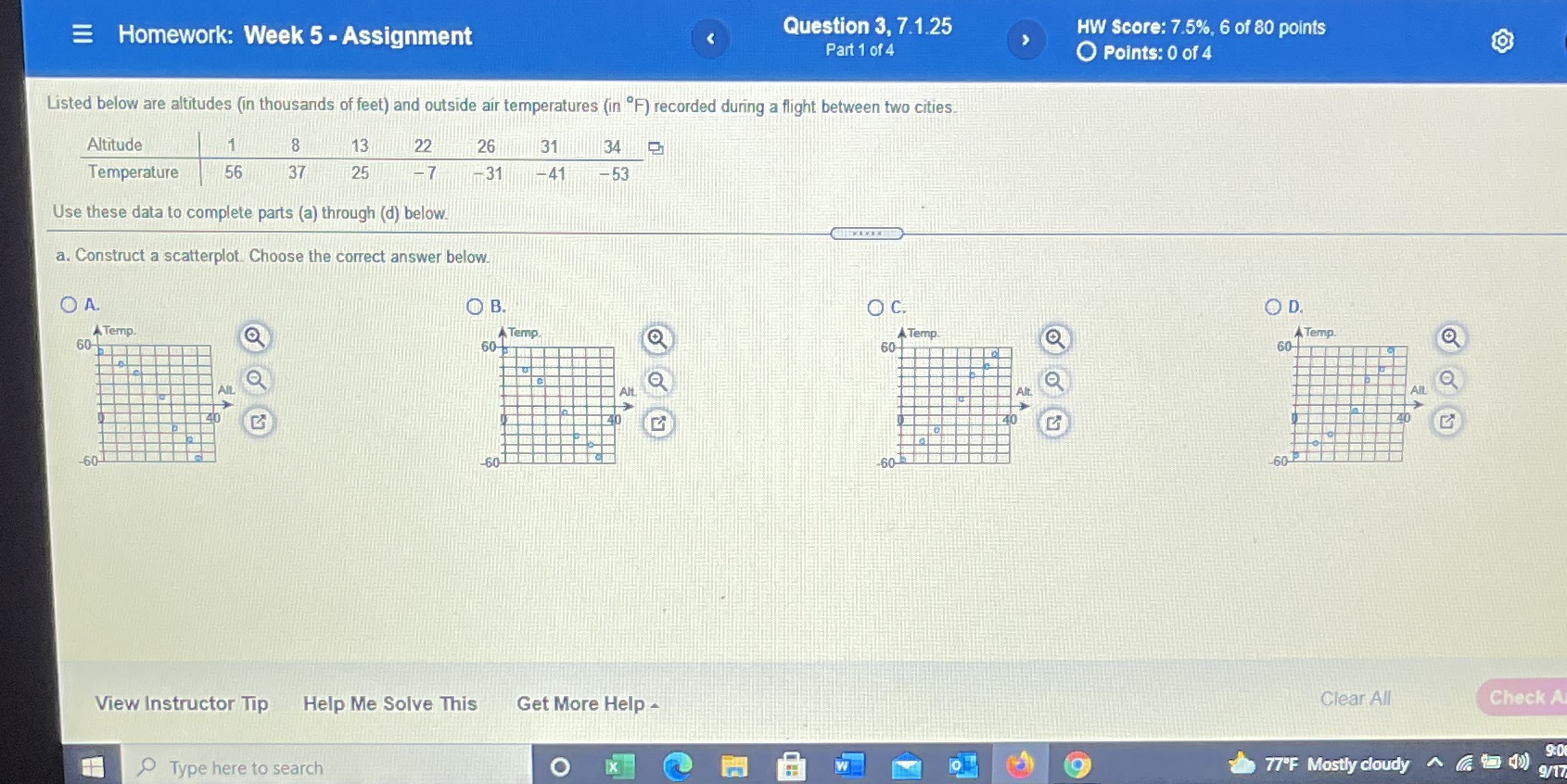  Homework: Week 5 - Assignment Question 3, 7.1.25 HW Score: 7.5%,