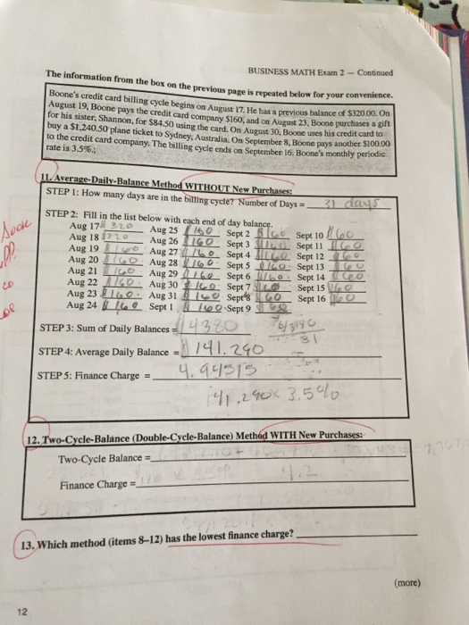  Help 12/13 The information from the box on the previous page