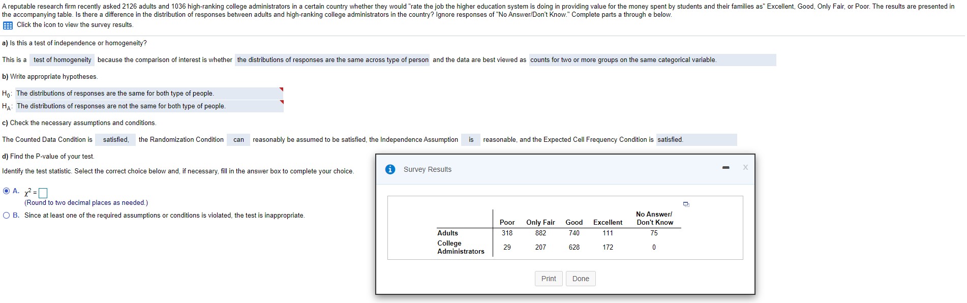  A reputable research firm recently asked 2126 adults and 1036 high-ranking